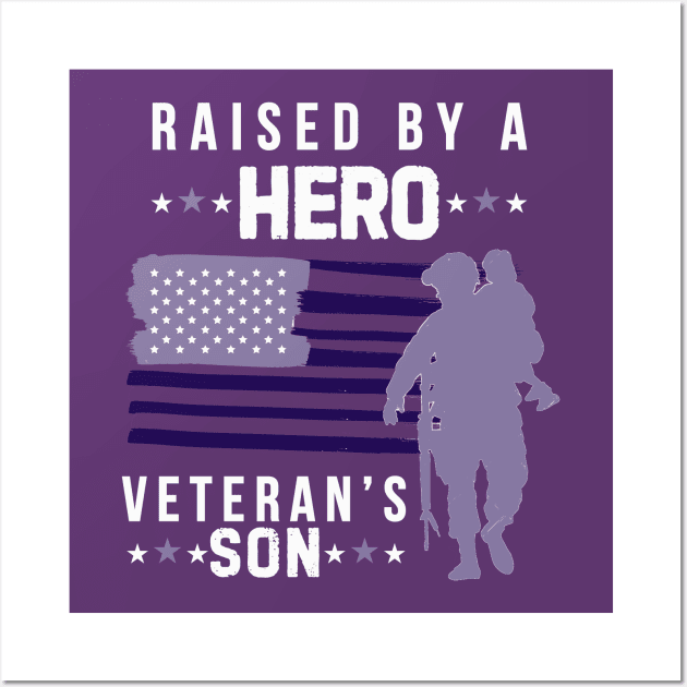 Purple up for military children - Raised by a hero veteran's son Wall Art by Ivanapcm